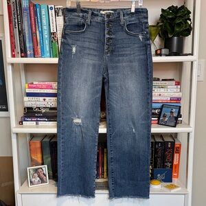 Whetherly James High Rise, Straight Wide Leg, Cropped Jeans